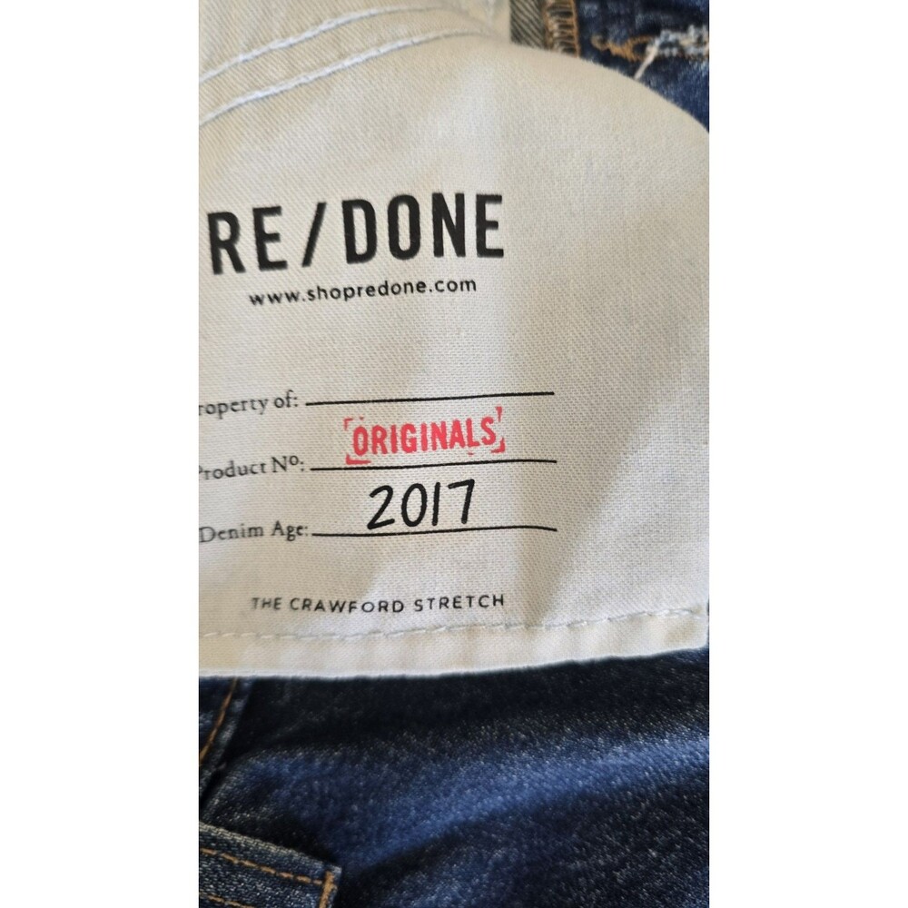 The Crawford Cindy Re/Done Originals Jeans Womens Size 26 Denim Button Fly USA - Picture 6 of 16